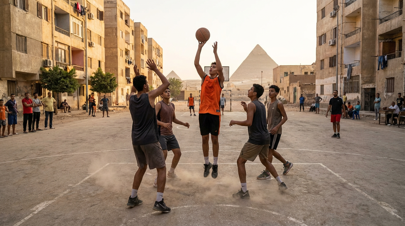 Youth basketball training in Giza